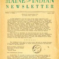 Maine Indian Newsletter (April 1969)
