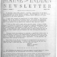 <em>Maine Indian Newletter </em>(March 1969)